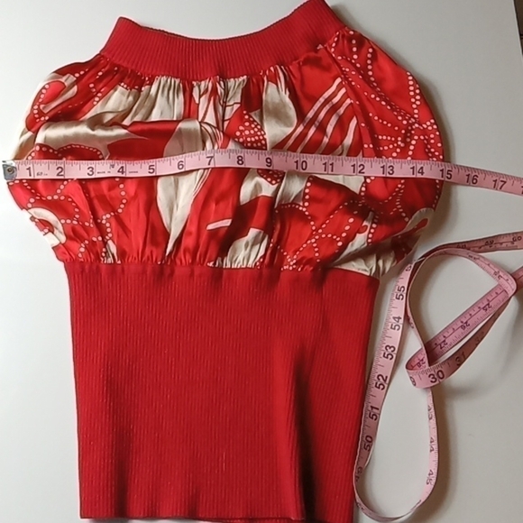 BEBE RIBBED STRETCH SILK SWEATER HALTER TOP BLOUSE JUNIORS WOMANS EXCELLENT COND - Picture 8 of 9